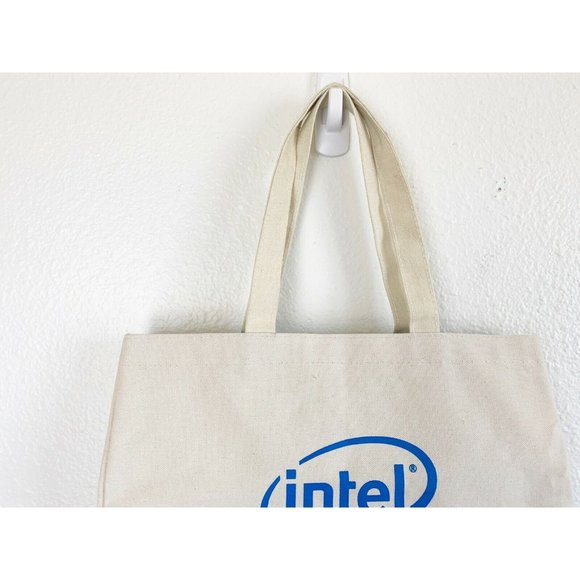 Intel Logo Canvas Bag Blue Ivory Bag Collectibles - Picture 3 of 6